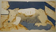 Joan Brown - Bob the Dog (Works on Paper (Drawings, Watercolors etc.)) h: 27.2 x w: 50 in / h: 69.1 x w: 127 cm