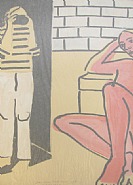 Joan Brown - Bill Brown with Model (Works on Paper (Drawings, Watercolors etc.)) h: 35 x w: 24 in / h: 88.9 x w: 61 cm