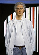 Alfred Leslie - Self-portrait with 'Hoboken Oval' (Paintings) h: 84 x w: 60 in / h: 213.4 x w: 152.4 cm