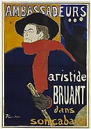 Henri de Toulouse-Lautrec - Ambassadeurs: Aristide Bruant (Prints and Multiples) h: 52.9 x w: 36.6 in / h: 134.4 x w: 93 cm