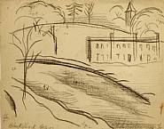 Oscar Florianus Bluemner - Oaks Pond and two drawings of Bloomfield Lock (Selling as part of set) (Works on Paper (Drawings, Watercolors etc.)) h: 5 x w: 6.5 in / h: 12.7 x w: 16.5 cm
