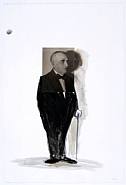 William Wegman - (Man With Cane) (Works on Paper (Drawings, Watercolors etc.)) h: 23 x w: 15 in / h: 58.4 x w: 38.1 cm