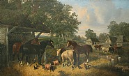 John Frederick Herring the Younger - Good Companions (Paintings) h: 30 x w: 50 in / h: 76.2 x w: 127 cm