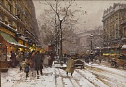 Eugène Galien-Laloue - Boulevard St. Martin, Paris (Paintings) h: 7 x w: 10.2 in / h: 17.8 x w: 25.9 cm