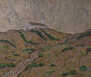 Allen Tucker - Church on the Dunes (Paintings) h: 25 x w: 30 in / h: 63.5 x w: 76.2 cm