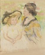 Mary Cassatt - Simone Seated on the Grass Next to Her Mother, 1905-1915