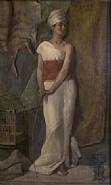 Thomas Wilmer Dewing - Model in a Turban (Paintings) h: 16 x w: 10 in / h: 40.6 x w: 25.4 cm
