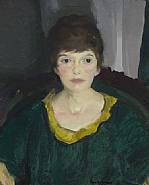 George Wesley Bellows - Portait of Emma in Night Light (Paintings) h: 22 x w: 18 in / h: 55.9 x w: 45.7 cm
