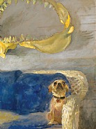 A Dog and the Great White Shark Jaw