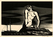 Rockwell Kent - The Bather (Prints and Multiples) h: 5.4 x w: 7.9 in / h: 13.7 x w: 20.1 cm