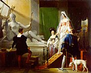 Alexandre-Évariste Fragonard - Henri II and Diane de Poitiers in Jean Goujon's Studio (Paintings) h: 64 x w: 80 in / h: 162.6 x w: 203.2 cm