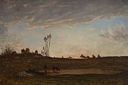 Théodore Rousseau - Twilight (Paintings) h: 16.4 x w: 24.9 in / h: 41.7 x w: 63.2 cm