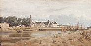 Jean-Baptiste-Camille Corot - Seaport in Pays de la Loire (Paintings) h: 11.5 x w: 22.5 in / h: 29.2 x w: 57.2 cm