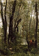 Jean-Baptiste-Camille Corot - Sous-Bois, dans le Parc de Merantais (Paintings) h: 25.8 x w: 18.2 in / h: 65.5 x w: 46.2 cm