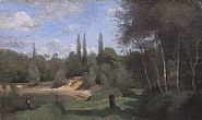 Jean-Baptiste-Camille Corot - Ville d’Avray (Paintings) h: 9.1 x w: 15.1 in / h: 23.1 x w: 38.4 cm