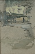 James Abbott McNeill Whistler - Penthouse of the Public House in St. Ives, Cornwall (Works on Paper (Drawings, Watercolors etc.)) h: 6.5 x w: 4.5 in / h: 16.5 x w: 11.4 cm