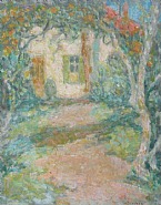 Henri Le Sidaner - Allée des Mimosas (Paintings) h: 24.2 x w: 18.7 cm / h: 9.5 x w: 7.4 in