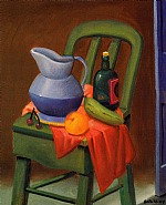 Fernando Botero - Still Life on a Chair (Paintings) h: 44 x w: 37 cm / h: 17.3 x w: 14.6 in