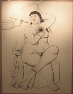 Fernando Botero - Charcoal on canvas (Paintings) h: 129 x w: 99 cm / h: 50.8 x w: 39 in