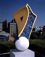 Coosje van Bruggen and Claes Oldenburg - Shuttlecock/Blueberry Pies I and II (detail) (Sculptures) h: 48 x w: 24 x d: 24 in / h: 121.9 x w: 61 x d: 61 cm