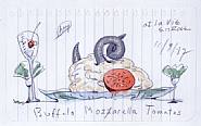 Coosje van Bruggen and Claes Oldenburg - Mozzarella di Buffala, New York (Works on Paper (Drawings, Watercolors etc.))