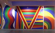 Sol LeWitt - Wall Drawing #918 Irregular vertical bands and horizontal bands, 13 x 29', latex paint, 1999