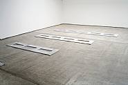 Carl Andre - Installation View of <I>Limestone Tricel</I>, <I>Limestone Tetracel</I>, and <I>Limestone Pentacel</I>. (Installations)