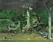 Graham Sutherland - Forest and River (Paintings) h: 35 x w: 43 in / h: 88.9 x w: 109.2 cm