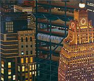Yvonne Jacquette - Above Times Square (Paintings) h: 63 x w: 72.5 in / h: 160 x w: 184.2 cm