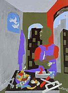 Jacob Lawrence - Builders-Man With Pear (Paintings) h: 24 x w: 18 in / h: 61 x w: 45.7 cm