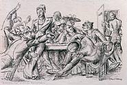 Paul Cadmus - Greenwich Village Cafeteria (Works on Paper (Drawings, Watercolors etc.)) h: 8 x w: 12 in / h: 20.3 x w: 30.5 cm
