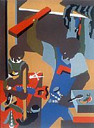 Jacob Lawrence - Builders III (print) (Prints and Multiples) h: 30 x w: 21.8 in / h: 76.2 x w: 55.4 cm