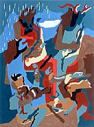 Jacob Lawrence - Celebration of Heritage (print) (Prints and Multiples) h: 30 x w: 22.2 in / h: 76.2 x w: 56.4 cm
