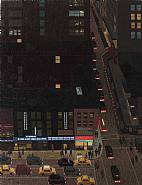 Yvonne Jacquette - 6th Ave Night, with Traffic II (Paintings)