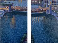 Yvonne Jacquette - Chicago River, Bridges II (Paintings) h: 73 x w: 100 in / h: 185.4 x w: 254 cm