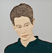 Stephan Balkenhol - Man with green shirt (Sculptures) h: 60 x w: 59 x d: 2.5 cm / h: 23.6 x w: 23.2 x d: 1 in