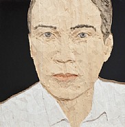 Stephan Balkenhol - Man with white shirt (Sculptures) h: 60 x w: 59 x d: 25 cm / h: 23.6 x w: 23.2 x d: 9.8 in