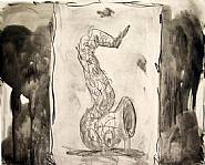 Claes Oldenburg - Untitled (Black and White Saxophone) (Prints and Multiples) h: 35 x w: 43.5 in / h: 88.9 x w: 110.5 cm