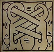 Keith Haring - Art Attack on Aids (Prints and Multiples) h: 30 x w: 30 x d: 3 in / h: 76.2 x w: 76.2 x d: 7.6 cm