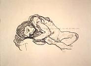 Egon Schiele - Girl, Mädchen (Prints and Multiples) h: 40 x w: 54 cm / h: 15.7 x w: 21.3 in