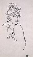 Egon Schiele - Adele Harms (Works on Paper (Drawings, Watercolors etc.)) h: 47 x w: 30 cm / h: 18.5 x w: 11.8 in
