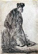 Rembrandt van Rijn - Man in a Coat and Fur Cap Leaning Against a Bank (Prints and Multiples) h: 22 x w: 19.5 in / h: 55.9 x w: 49.5 cm