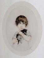 Louis Icart - Minouche h: 14 x w: 10 in / h: 35.6 x w: 25.4 cm
