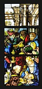 Stained glass window of the Adoration of the Magi