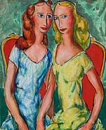 Alfred Henry Maurer - Two Sisters (Paintings) h: 21.4 x w: 18.1 in / h: 54.4 x w: 46 cm