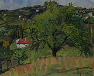 Suzanne Valadon - La Ferme du Montcorin à Irigny (Paintings) h: 51 x w: 62 cm / h: 20.1 x w: 24.4 in