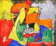 Hans Hofmann - Mysterious Approach II (recto) (Paintings) h: 63 x w: 76 cm / h: 24.8 x w: 29.9 in