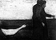 Paula Modersohn-Becker - Woman with Goose (Prints and Multiples) h: 5 x w: 6.8 in / h: 12.7 x w: 17.3 cm