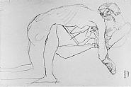 Egon Schiele - Reclining Couple (Works on Paper (Drawings, Watercolors etc.)) h: 12.8 x w: 19 in / h: 32.5 x w: 48.3 cm