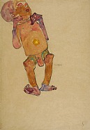 Egon Schiele - Newborn Baby (Works on Paper (Drawings, Watercolors etc.)) h: 17.5 x w: 12.4 in / h: 44.4 x w: 31.5 cm